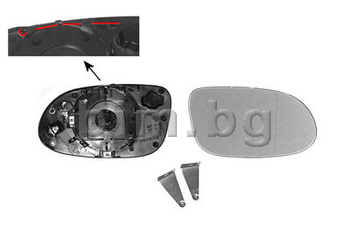 Стъкло за огледало дясно асферично с подгрев до 2000